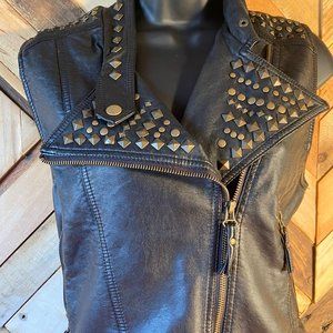 Tapered Leather with Bronze Stud Work